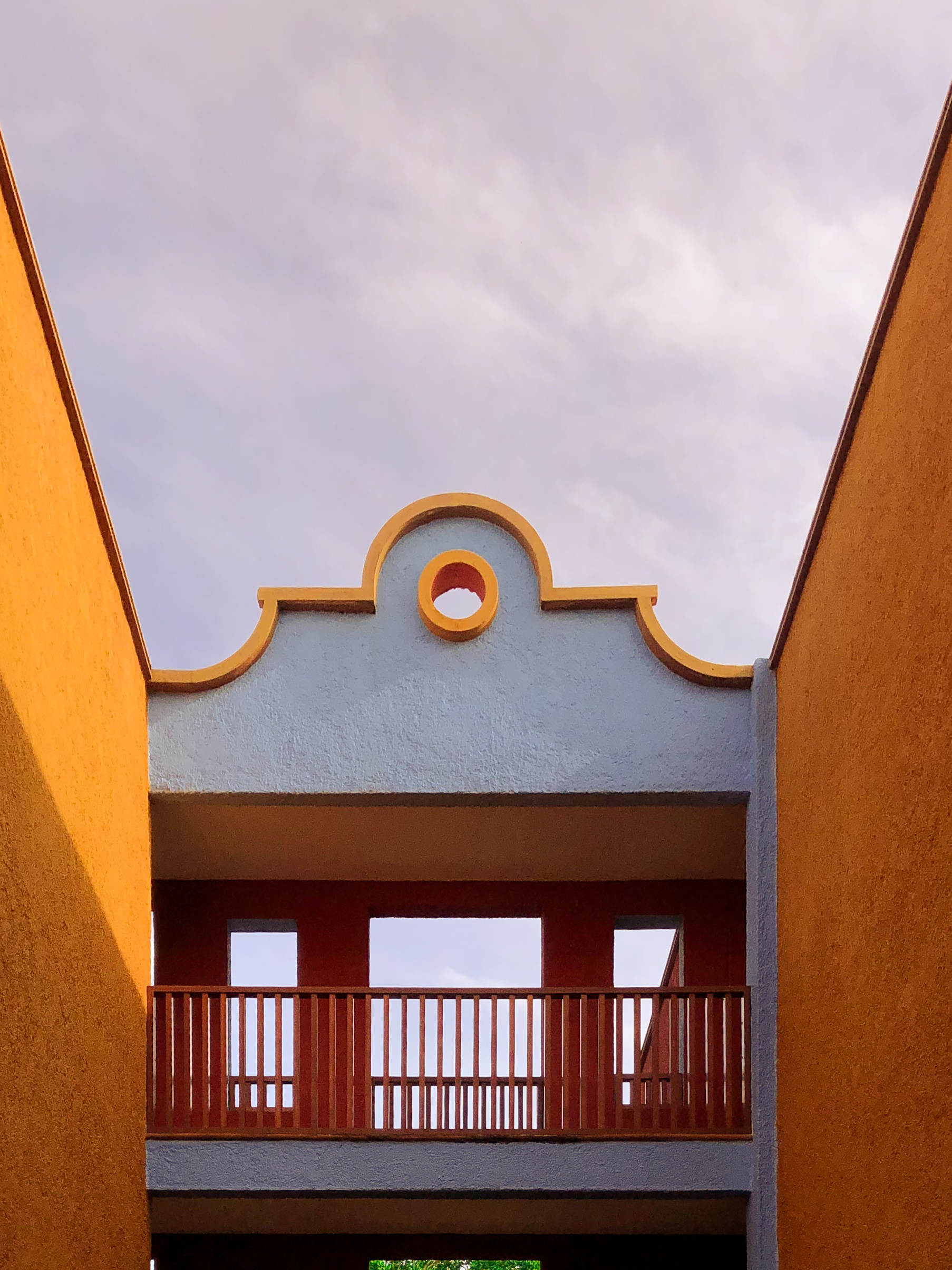Colonial Mexican hotel architecture facade detail